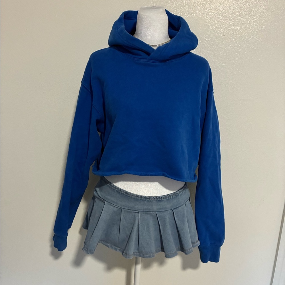 Aritzia Royal Blue Cropped Hoodie